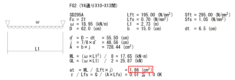 地中梁計算結果