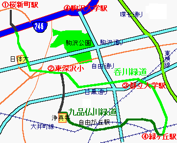 地図:呑川+九品川